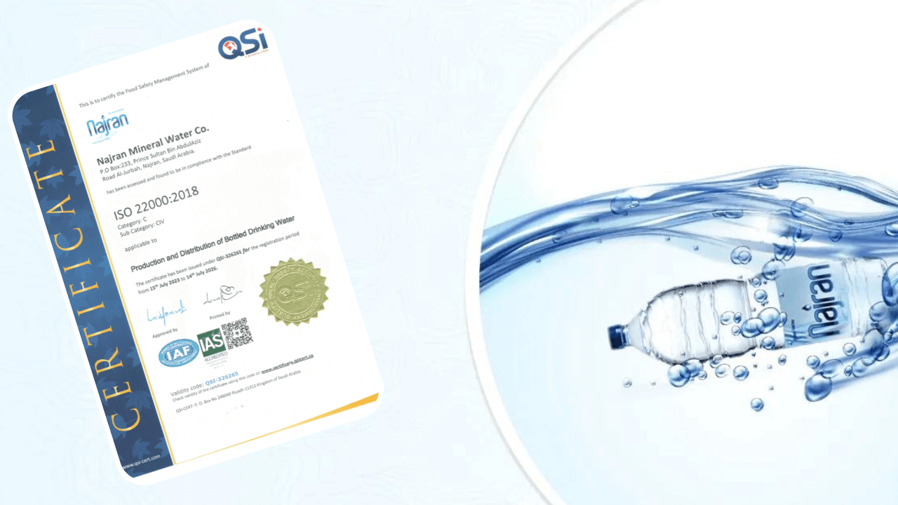 Najran Mineral Water Company Achieves ISO 22000 Certification
